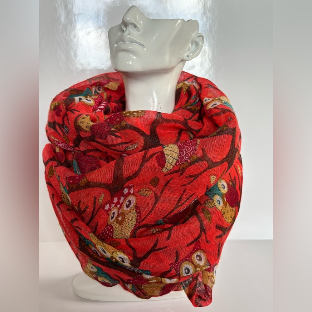 🌷5/25$ Vivian & Vincent Owl infinity Scarf 100%  Viscose
